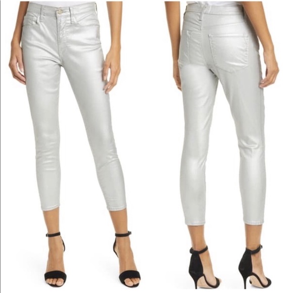 Frame Ali Metallic High Rise Ankle Skinny Jeans Size 25 - Picture 7 of 7